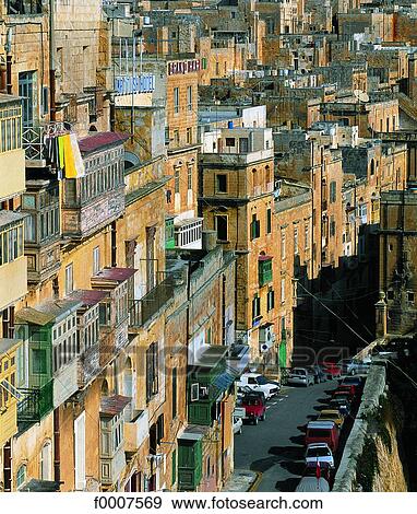 Stock Photo - Malta, La Valette, view from the "Upper Baracca" gardens. Fotosearch
