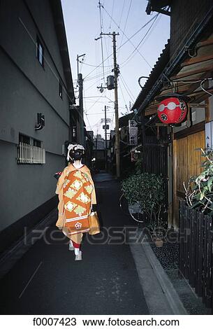 Japan, Kyoto, geisha in Gion street View Large Photo Image Stock Image - Japan, Kyoto, geisha in Gion street. Fotosearch