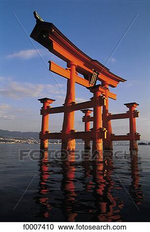 Japan, Miyajima, Itsukushima temple, "torii" portico View Large Photo Image Stock Image - Japan, Miyajima, Itsukushima temple, "torii" portico. Fotosearch