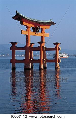 Japan, Miyajima, Itsukushima temple, "torii" portico View Large Photo Image Stock Image - Japan, Miyajima, Itsukushima temple, "torii" portico. Fotosearch