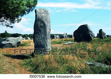 Stock Photograph - France, Brittany, Carnac, menhirs. Fotosearch