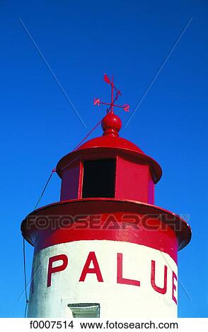 Picture - France, Brittany, Detail of lighthouse. Fotosearch