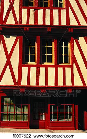 Stock Image - France, Brittany, Morlaix, half-timbered house. Fotosearch