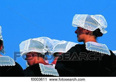 France, Brittany, People wearing traditional costumes View Large Photo Image Stock Image - France, Brittany, People wearing traditional costumes. Fotosearch