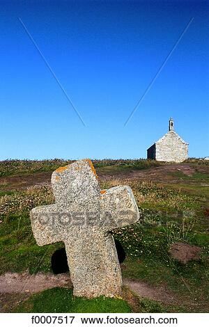 Stock Photo - France, Brittany, Pleumeur Bodou, St Samson chapel. Fotosearch