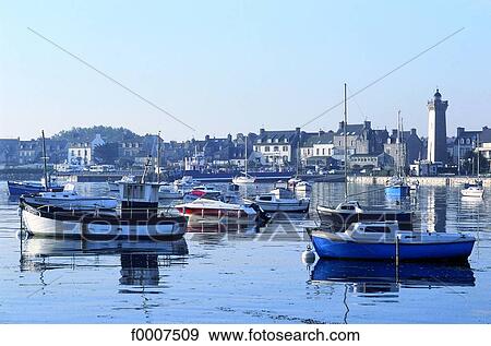 Stock Photo - France, Brittany, Roscoff harbour. Fotosearch