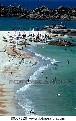 Stock Photograph - France, Brittany, Tregastel Beach. Fotosearch