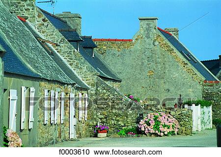 Stock Image - France, Brittany, Village of Crozon. Fotosearch