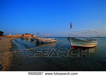 Stock Photo - Tunisia, Hammamet, Harbour. Fotosearch