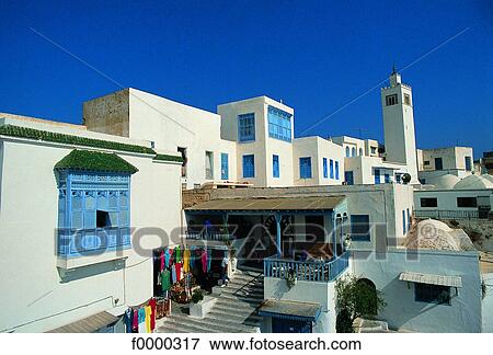 Stock Photo - Tunisia, Sidi Bou Saïd, mosque. Fotosearch