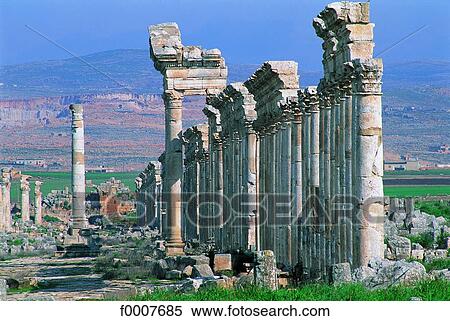 Syria, Apamea, Roman ruins. View Large Photo Image Stock Photography - Syria, Apamea, Roman ruins.. Fotosearch