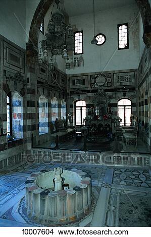 Picture - Syria, Damascus, Reception room in former Turkish Palace. Fotosearch