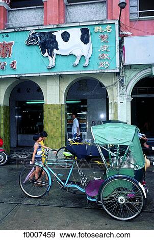 Stock Photo - China, Macao, rickshaw. Fotosearch