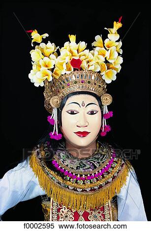Stock Photography - Indonesia, Bali, Ramayana ballet, masked female dancer. Fotosearch