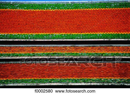Stock Image - Thailand, Bangkok, roofs of the Royal Palace. Fotosearch