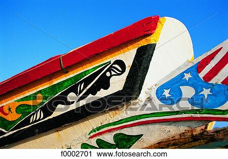 Stock Image - Senegal, Dakar, detail of a Lebou pirogue. Fotosearch