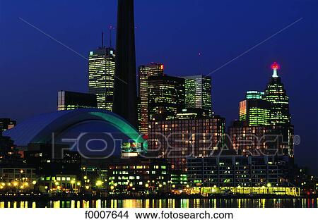 Ontario, Toronto, City at night View Large Photo Image Picture - Ontario, Toronto, City at night. Fotosearch