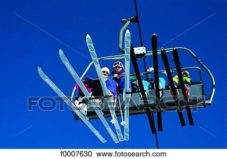 Quebec, chairlift in Stoneham View Large Photo Image Stock Image - Quebec, chairlift in Stoneham. Fotosearch