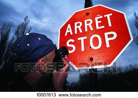 Quebec, Montreal, bilingual Stop sign View Large Photo Image Stock Image - Quebec, Montreal, bilingual Stop sign. Fotosearch