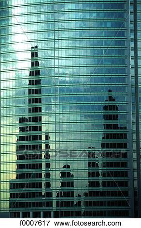 Stock Photo - Quebec, Montreal, reflects of building. Fotosearch