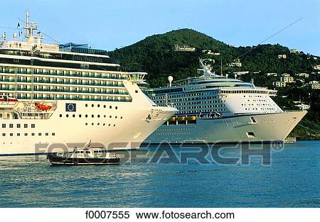 Virgin Islands, St Thomas, cruise ships View Large Photo Image Stock Photography - Virgin Islands, St Thomas, cruise ships. Fotosearch