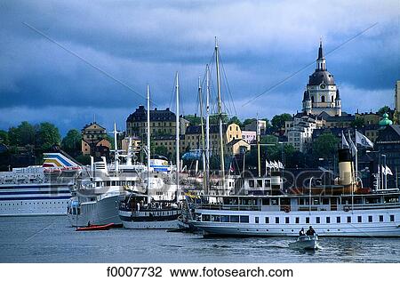 Sweden, Stockholm, Boats and cruise ships View Large Photo Image Stock Image - Sweden, Stockholm, Boats and cruise ships. Fotosearch