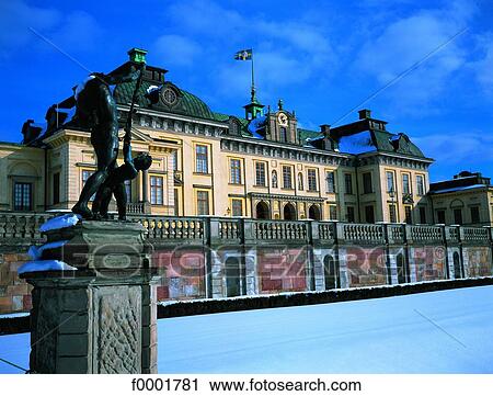 Stock Image - Sweden, Stockholm, Drottningholm Castle in winter. Fotosearch