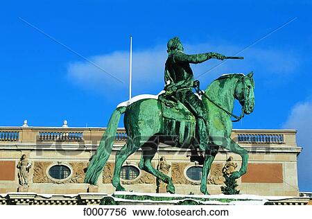 Sweden, Stockholm, Equestrian statue View Large Photo Image Stock Photograph - Sweden, Stockholm, Equestrian statue. Fotosearch