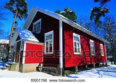 Sweden, Stockholm, Traditional house under the snow View Large Photo Image Stock Photograph - Sweden, Stockholm, Traditional house under the snow. Fotosearch