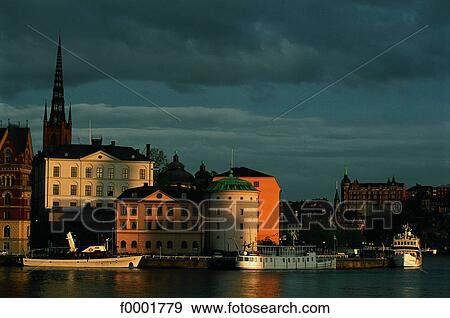 Sweden, Stockholm, View of Gamla Stan View Large Photo Image Stock Photo - Sweden, Stockholm, View of Gamla Stan. Fotosearch