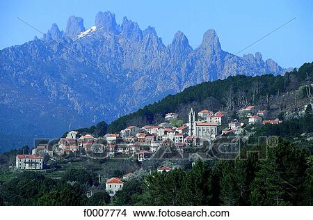 France, Corsica, Aiguilles de Bavella, village of Nonza View Large Photo Image Picture - France, Corsica, Aiguilles de Bavella, village of Nonza. Fotosearch