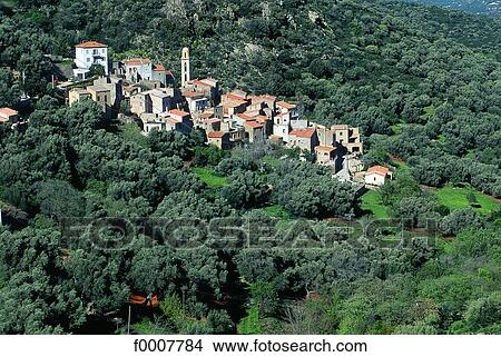 France, Corsica, Balagne, village View Large Photo Image Picture - France, Corsica, Balagne, village. Fotosearch