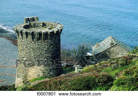 France, Corsica, Cap Corse, the Tower View Large Photo Image Stock Image - France, Corsica, Cap Corse, the Tower. Fotosearch