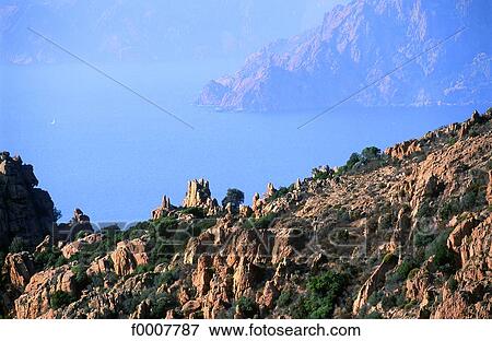 Stock Photo - France, Corsica, The Calanches of Piana. Fotosearch