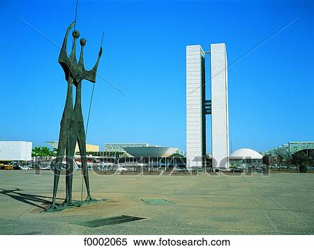 Stock Photography - Brazil, Brasilia, modern sculpture. Fotosearch