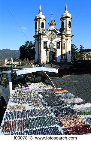 Brazil, Ouro Preto, stall in front of church View Large Photo Image Stock Image - Brazil, Ouro Preto, stall in front of church. Fotosearch