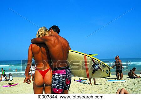 Brazil, Rio de Janeiro, Ipanema, couple on beach View Large Photo Image Picture - Brazil, Rio de Janeiro, Ipanema, couple on beach. Fotosearch