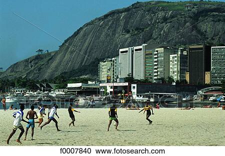 Brazil, Rio de Janeiro, Ipanema, football on beach View Large Photo Image Stock Image - Brazil, Rio de Janeiro, Ipanema, football on beach. Fotosearch