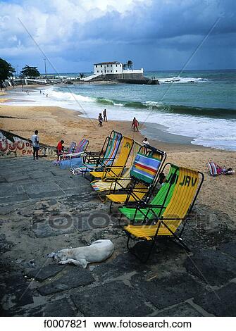 Brazil, Salvador, beach and portuguese fort in background View Large Photo Image Stock Image - Brazil, Salvador, beach and portuguese fort in background. Fotosearch