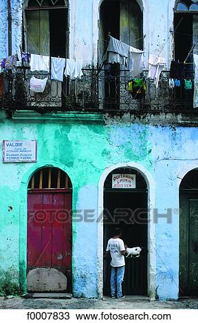Stock Image - Brazil, Salvador, house in working class neighborhood. Fotosearch