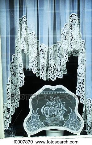 Stock Image - The Netherlands, Amsterdam, lace curtains. Fotosearch