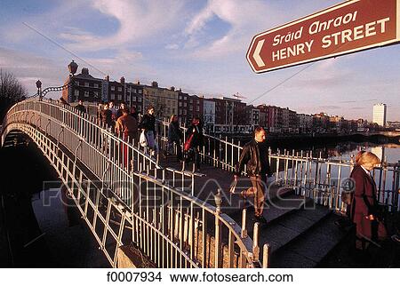 Ireland, Dublin, Half penny bridge View Large Photo Image Picture - Ireland, Dublin, Half penny bridge. Fotosearch