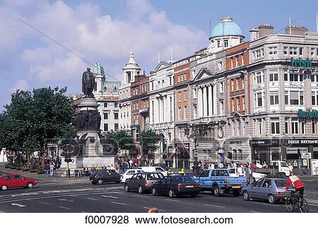 Ireland, Dublin, O'Connel street View Large Photo Image Stock Photo - Ireland, Dublin, O'Connel street. Fotosearch
