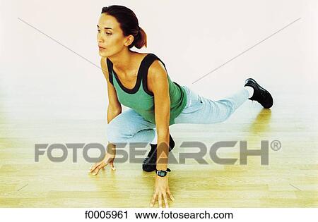Stock Image - Fitness for two, lifestyle, adults, people. Fotosearch