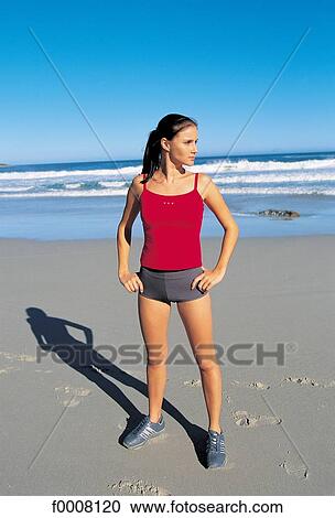 Stock Image - Sports in the sun, lifestyle, woman, girl, women. Fotosearch