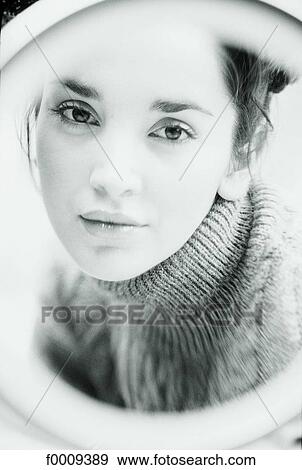 Stock Photo - In the mirror, lifestyle, inside, indoor, indoor shots. Fotosearch