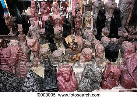 Egypt, Luxor, souvenir statuettes View Large Photo Image Stock Photography - Egypt, Luxor, souvenir statuettes. Fotosearch