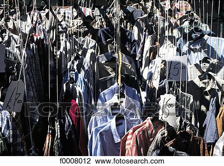 Stock Image - England, London, Pettycoat Lane, flea market. Fotosearch