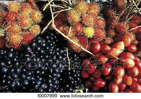Stock Photo - Indonesia, Bali, lake Bratan market, fruits . Fotosearch