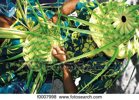 Tahiti, Papeete, hats made of palms View Large Photo Image Stock Photo - Tahiti, Papeete, hats made of palms. Fotosearch